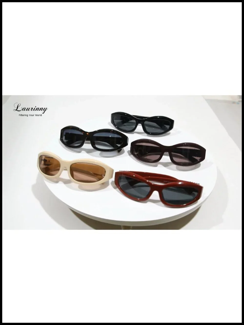 Y2K Wrap Around Sunglasses Cat Eye Oval Frame UV400